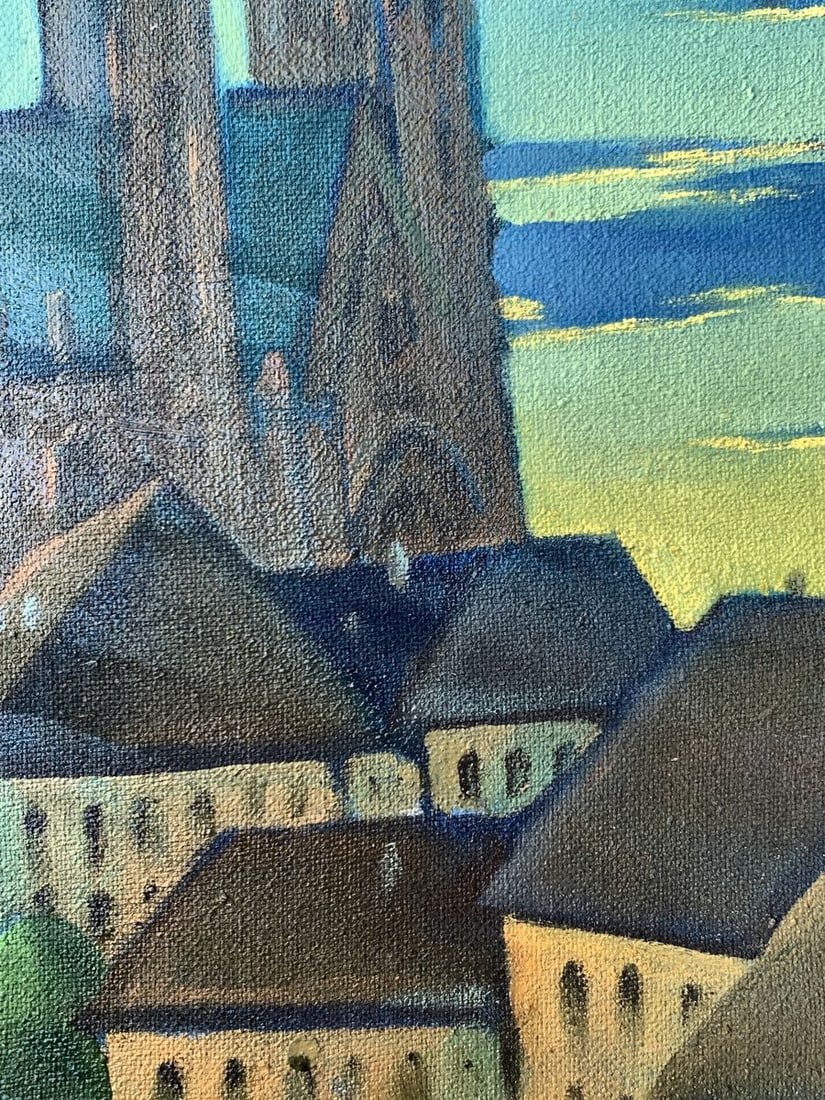 Oil painting City Castle Mykhailo Burdylo - 11