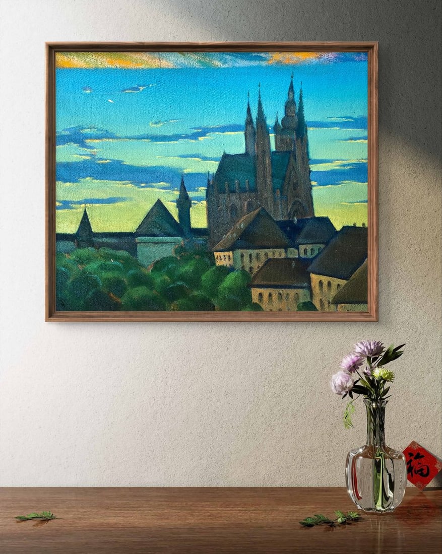 Oil painting City Castle Mykhailo Burdylo - 2