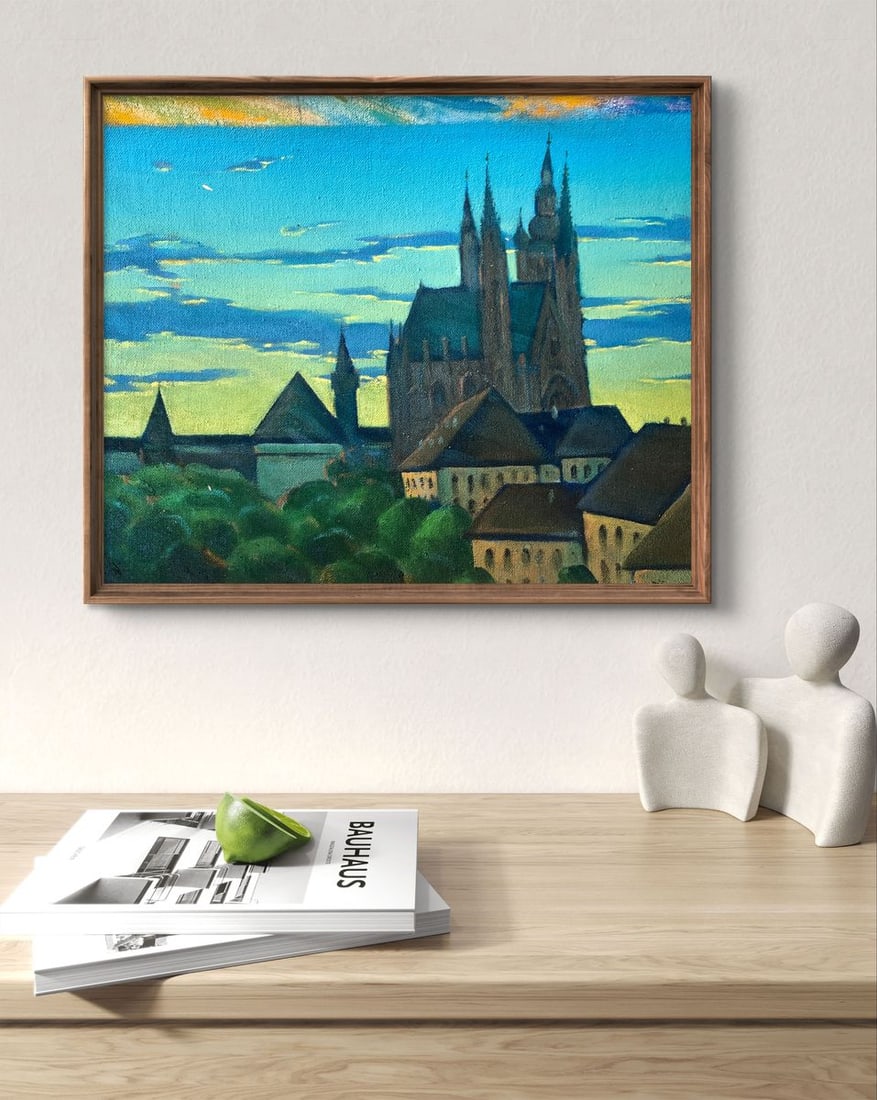 Oil painting City Castle Mykhailo Burdylo - 3