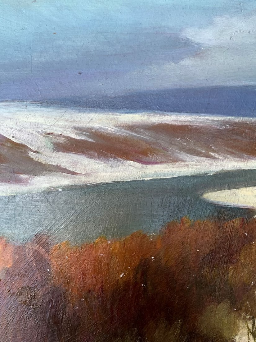 Oil painting The field was covered with snow Mykhailo Burdylo - 5