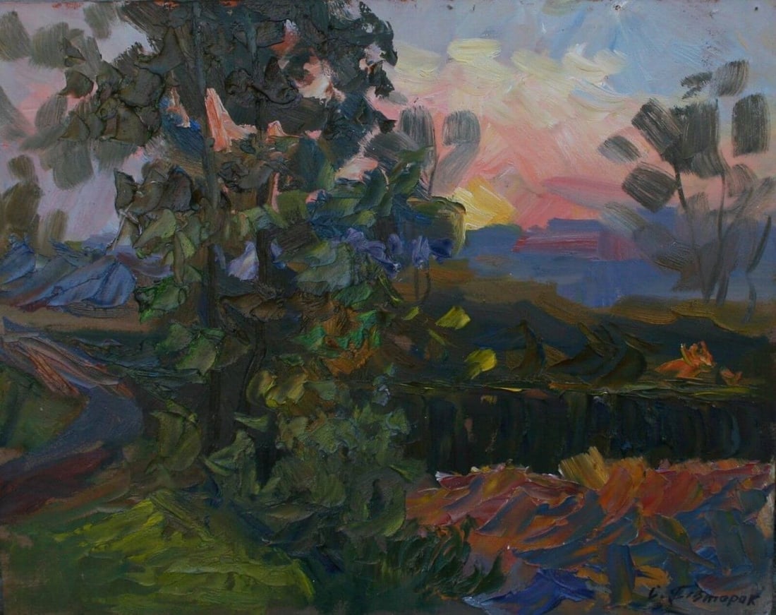 Oil painting Sunset S. Dirtorak: Title: Oil painting Sunset S. Dirtorak Description: NoPivt 16 *** ABOUT THIS PAINTING *** * TITLE: "Sunset" * ARTISTS: S. Dirtorak * SIZE: 40x50 cm/'15.74x19.68 inches' * MEDIUM: oil, cardboard * HAND