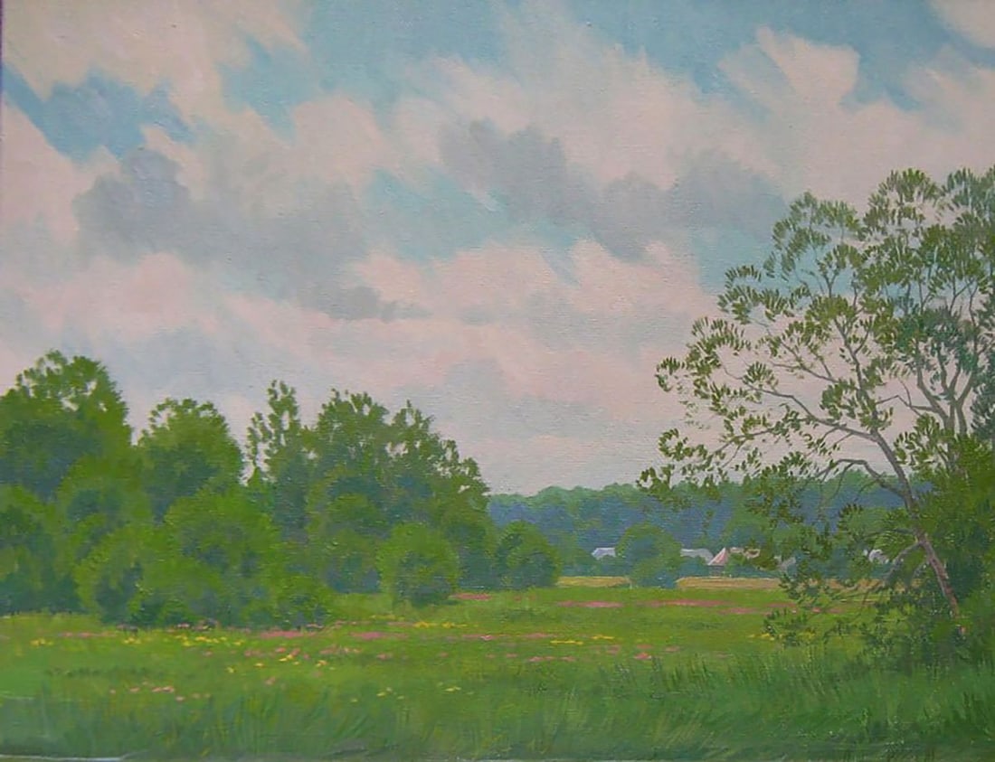 Oil painting Summer river in the forest Valery Savenets - 4