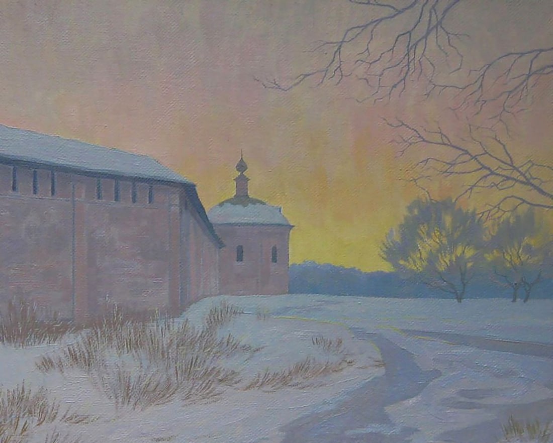 Oil painting Winter evening Valery Savenets - 5