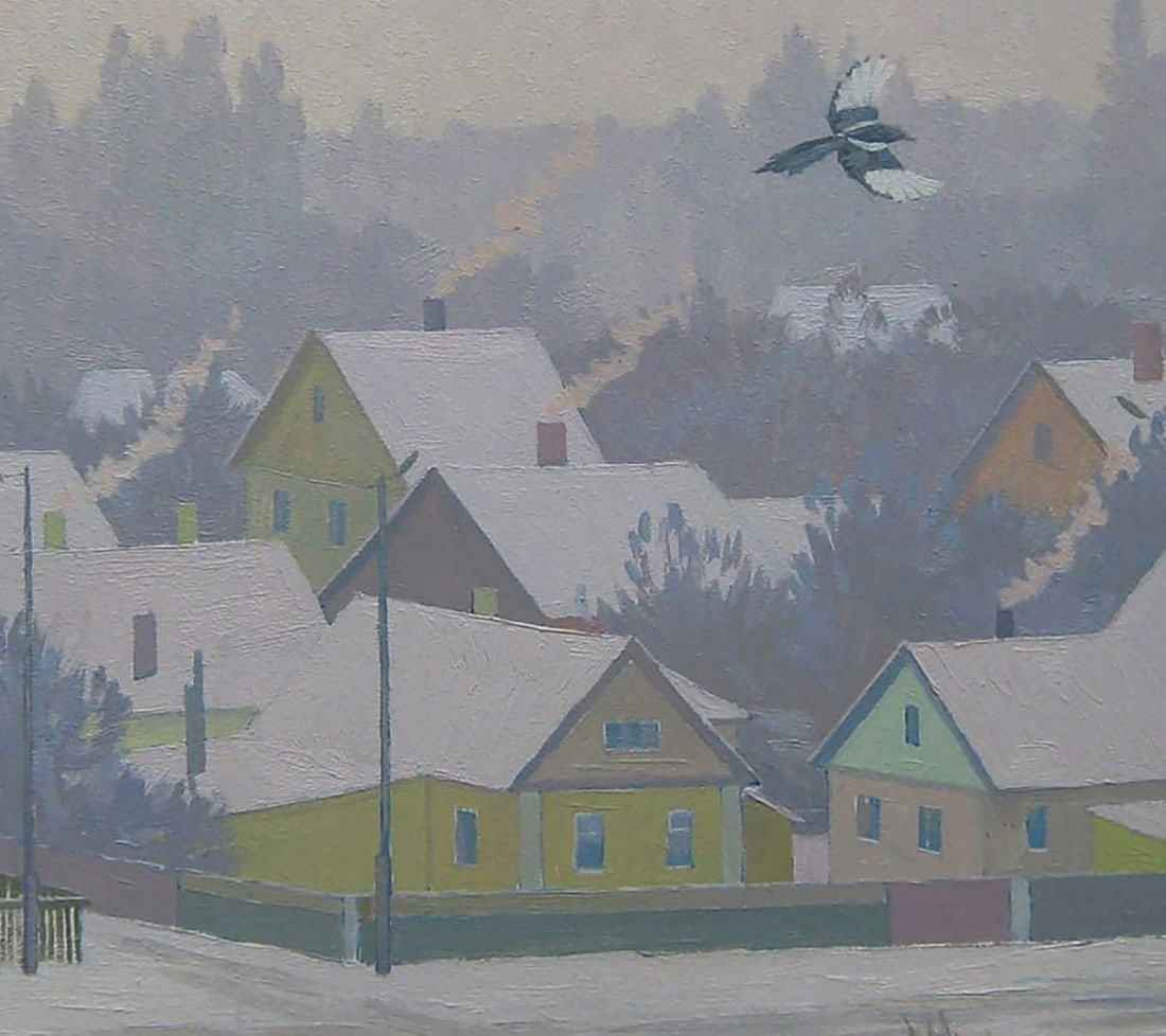 Oil painting City in the snow Valery Savenets - 6