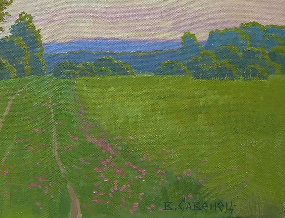 Oil painting Morning summer field Valery Savenets - 2