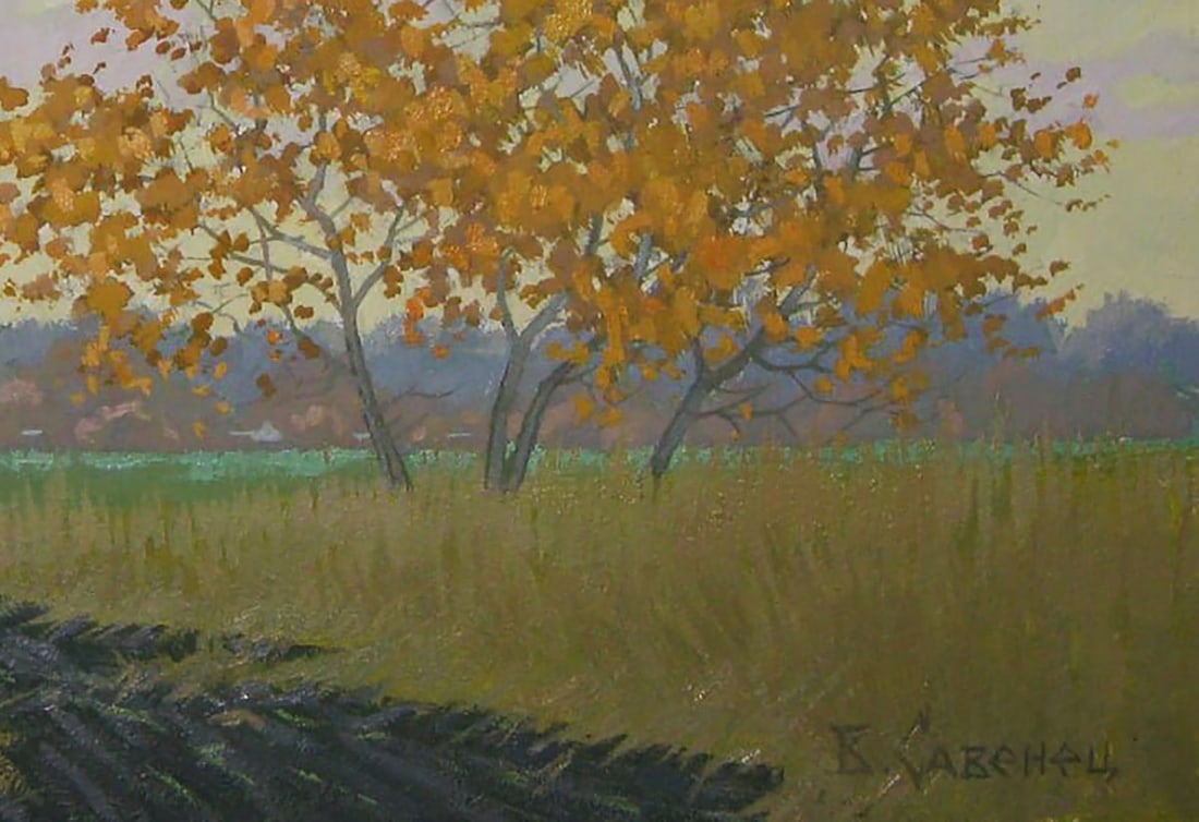 Oil painting Autumn evening in the fields Valery Savenets - 2