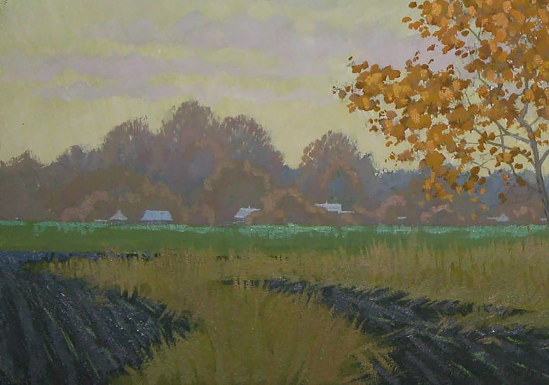 Oil painting Autumn evening in the fields Valery Savenets - 3