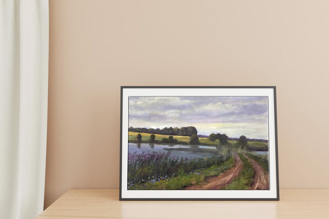 Oil painting The road over the river Boris Serdyuk - 2