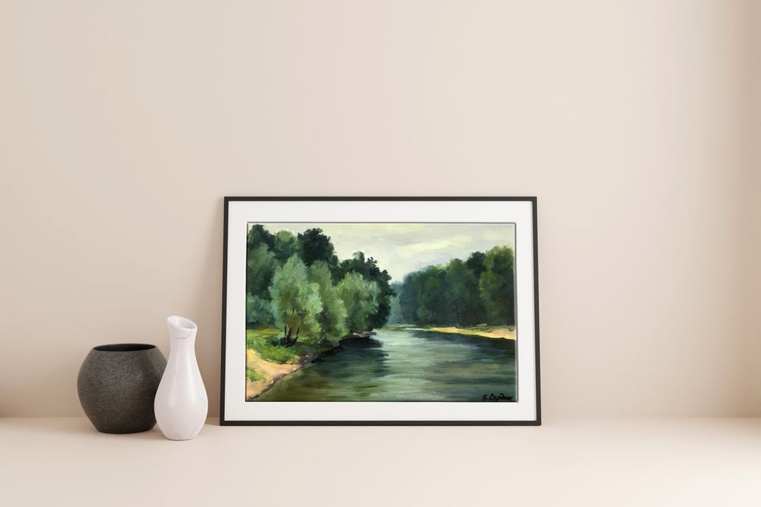 Oil painting River bank Boris Serdyuk - 3