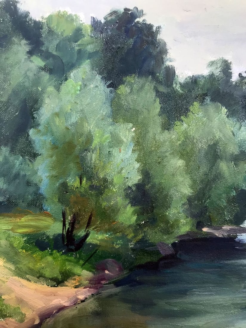 Oil painting River bank Boris Serdyuk - 4