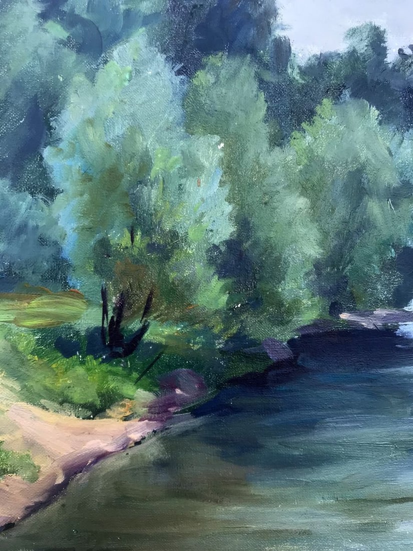 Oil painting River bank Boris Serdyuk - 5