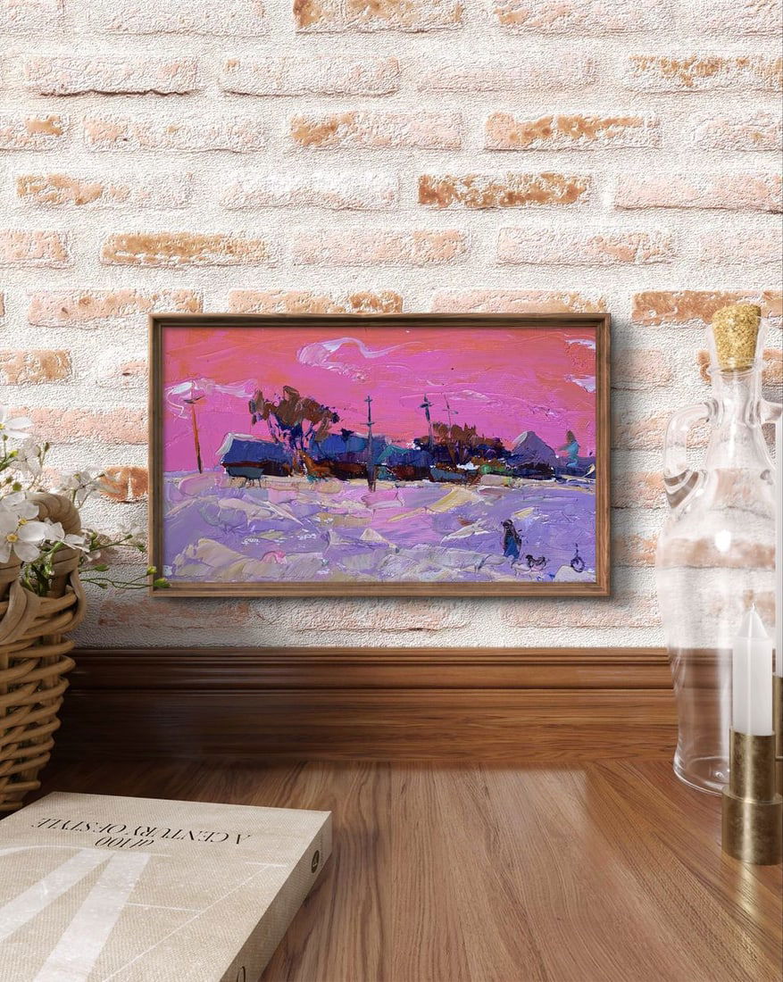 Oil painting It snowed in the evening Oksana Ivanyuk - 2