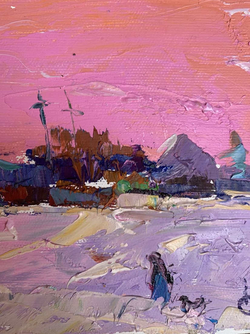 Oil painting It snowed in the evening Oksana Ivanyuk - 9