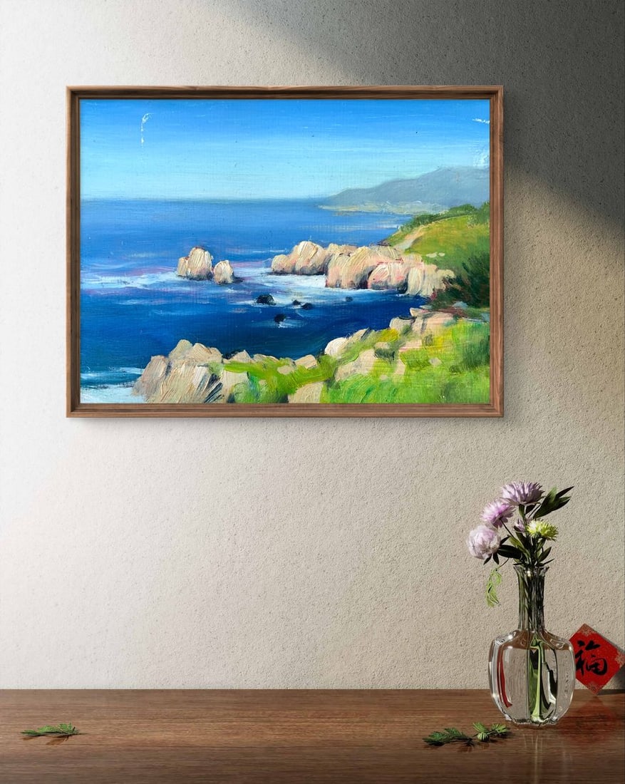 Oil painting Clear day at the coast Mykhailo Burdylo - 3