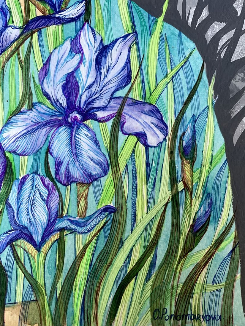 Watercolor painting Meditation Olga Ponomaryva - 11