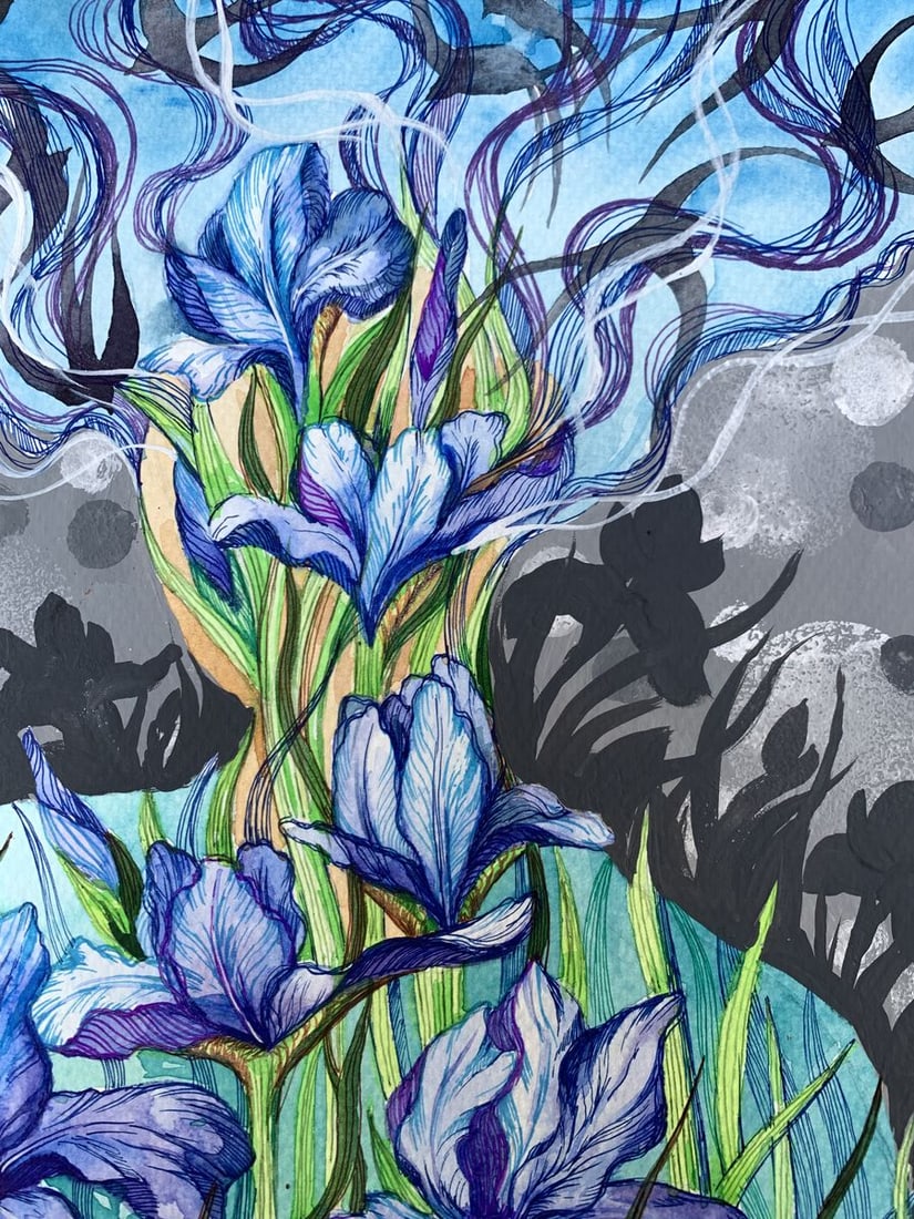 Watercolor painting Meditation Olga Ponomaryva - 5