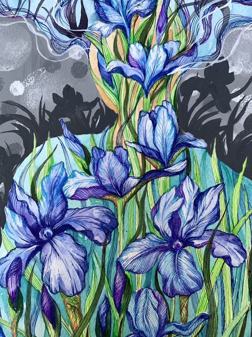 Watercolor painting Meditation Olga Ponomaryva - 6