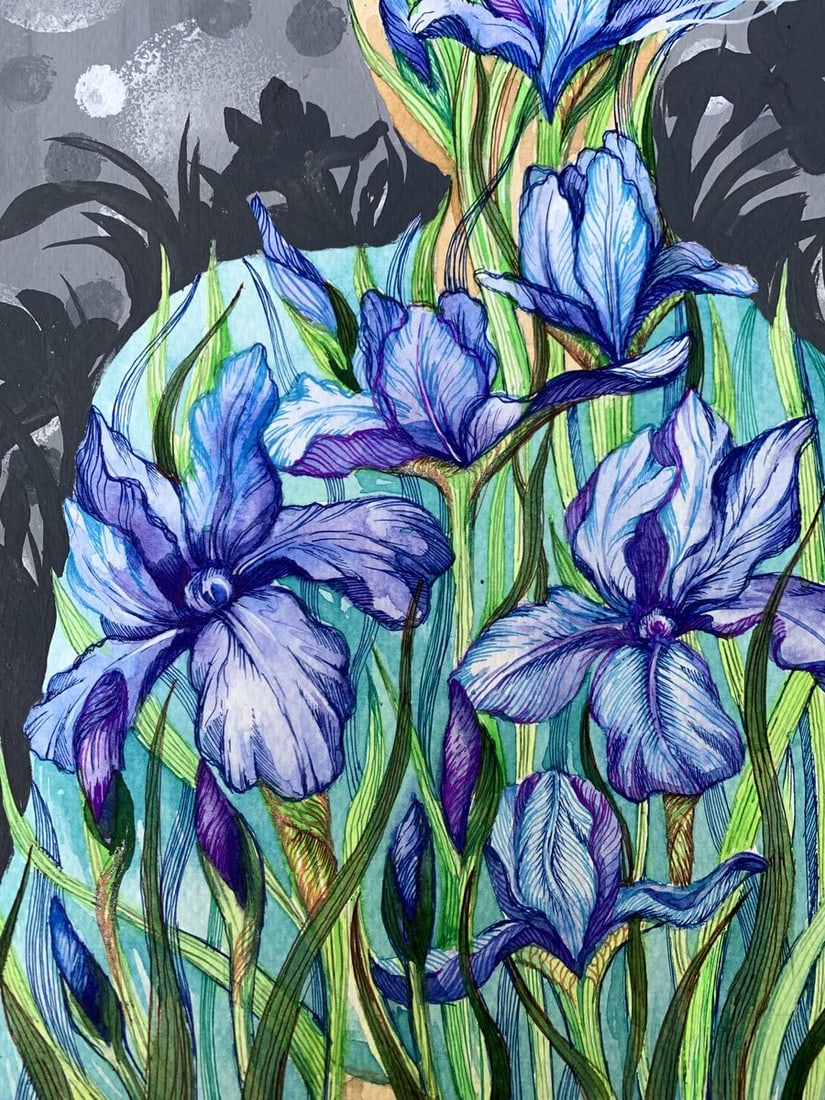 Watercolor painting Meditation Olga Ponomaryva - 8