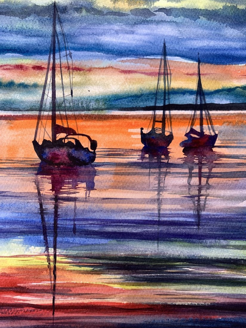 Watercolor painting Silence Olga Ponomaryva - 10