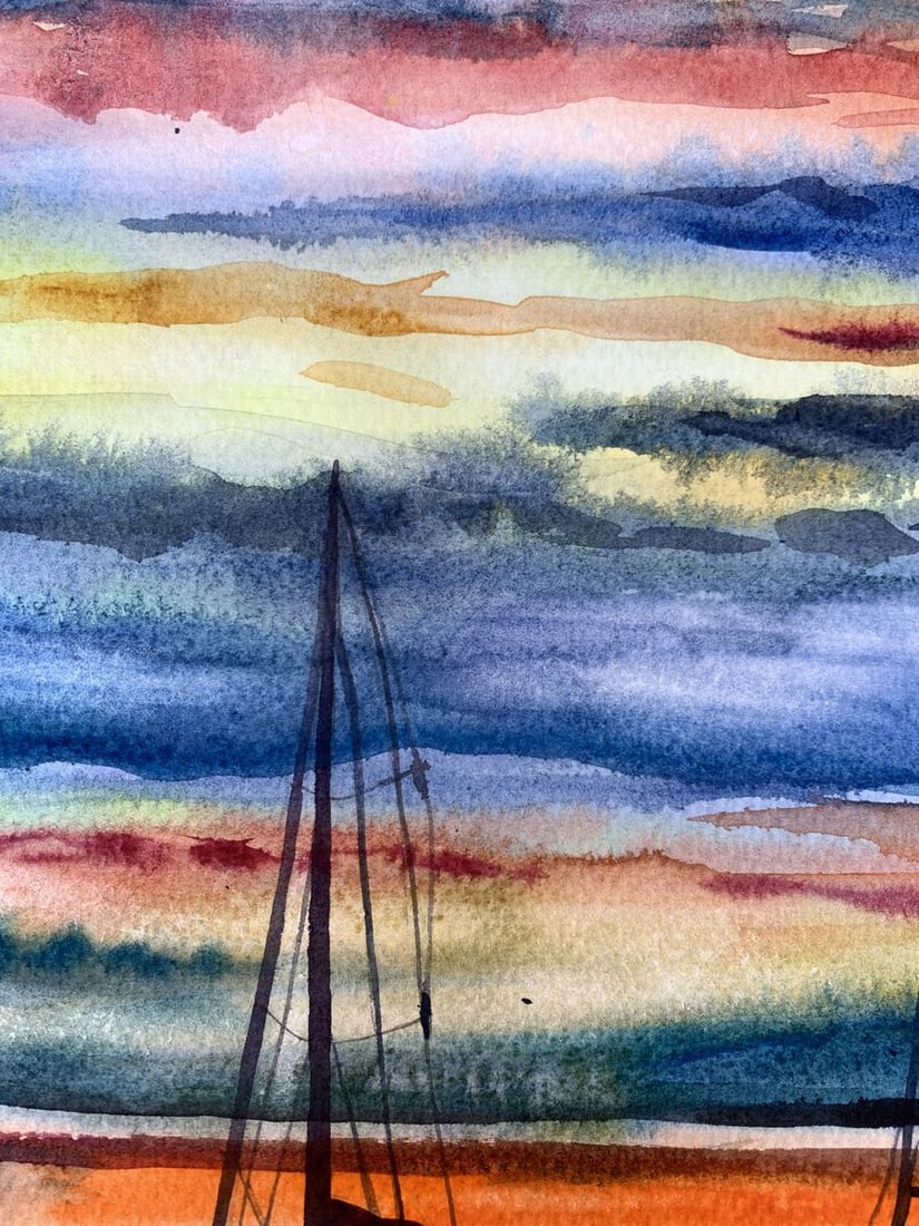 Watercolor painting Silence Olga Ponomaryva - 4