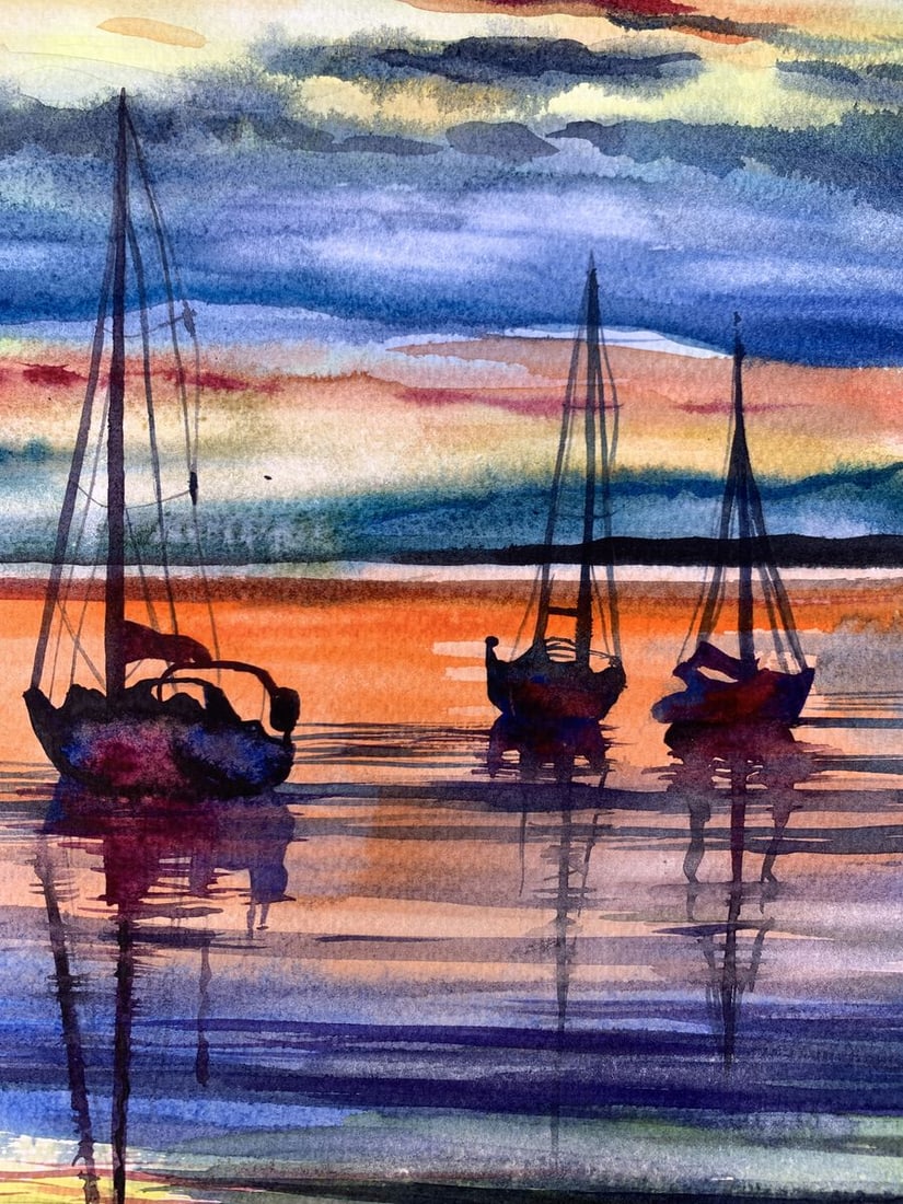 Watercolor painting Silence Olga Ponomaryva - 7