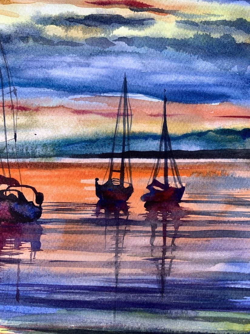 Watercolor painting Silence Olga Ponomaryva - 8