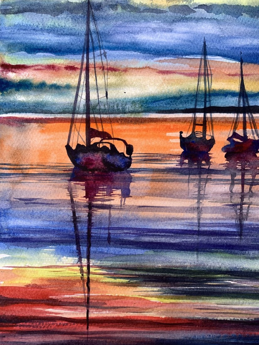 Watercolor painting Silence Olga Ponomaryva - 9