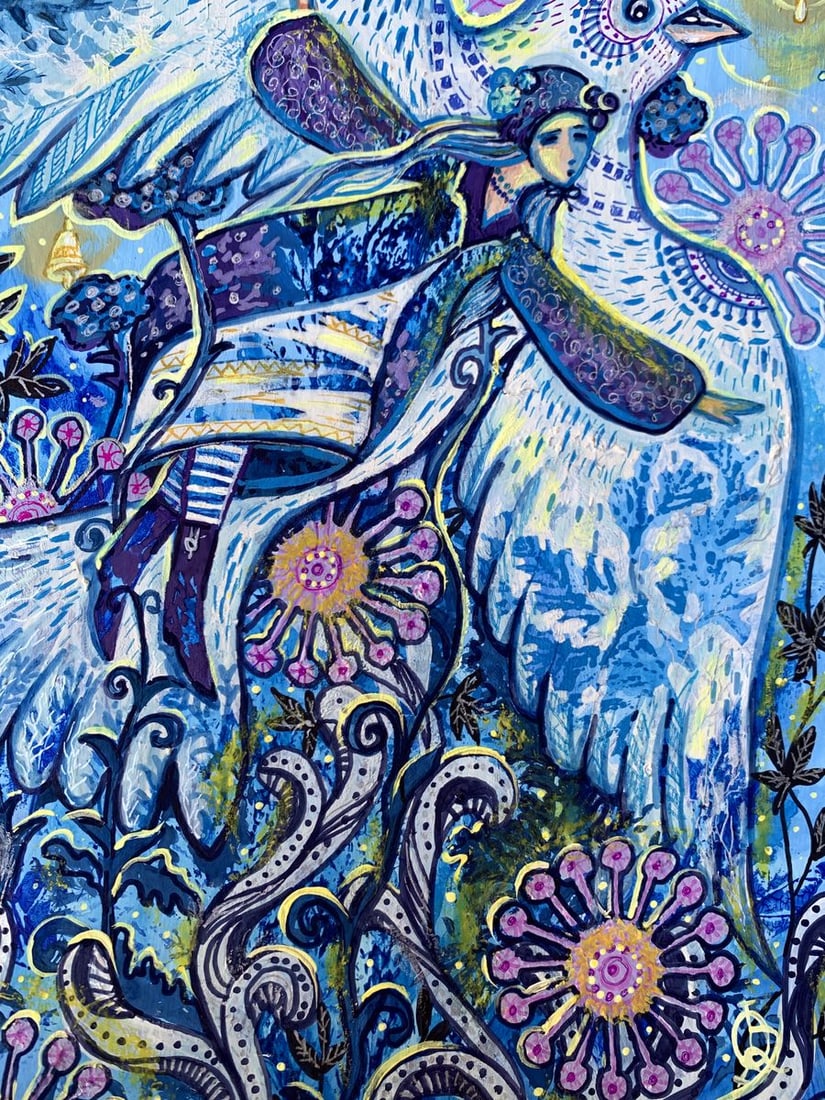 Acrylic painting If I had wings Olga Ponomaryva - 10