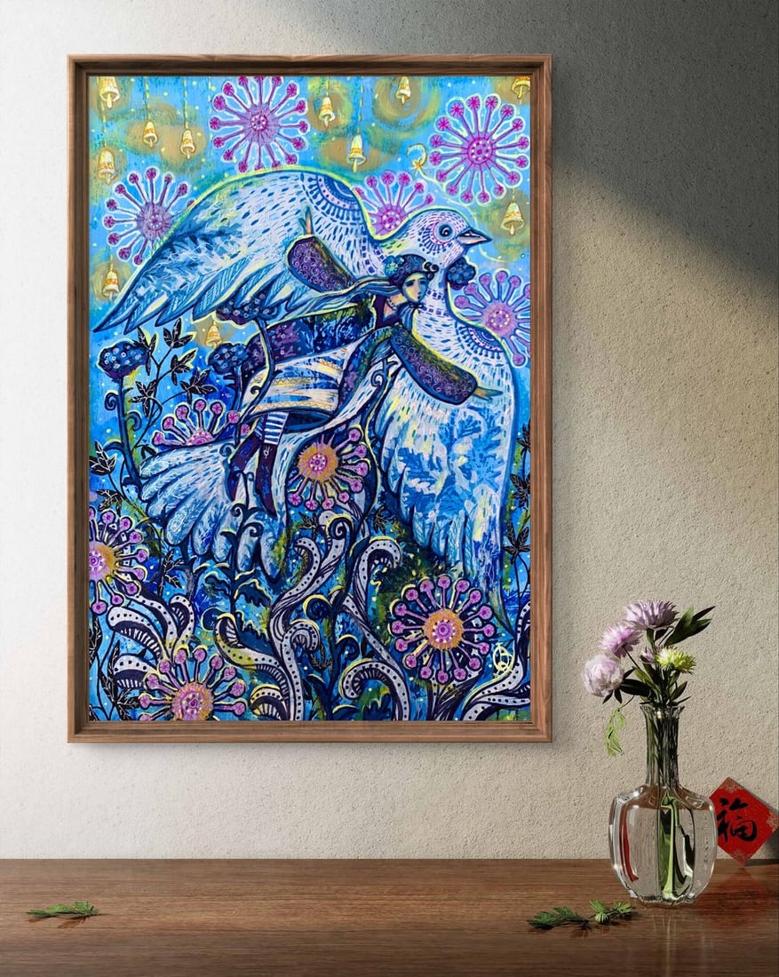 Acrylic painting If I had wings Olga Ponomaryva - 3