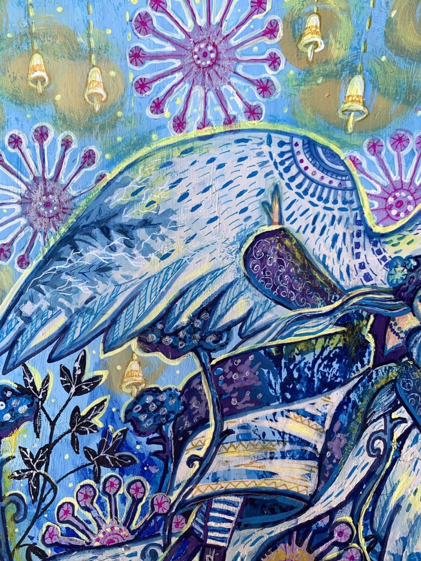 Acrylic painting If I had wings Olga Ponomaryva - 4