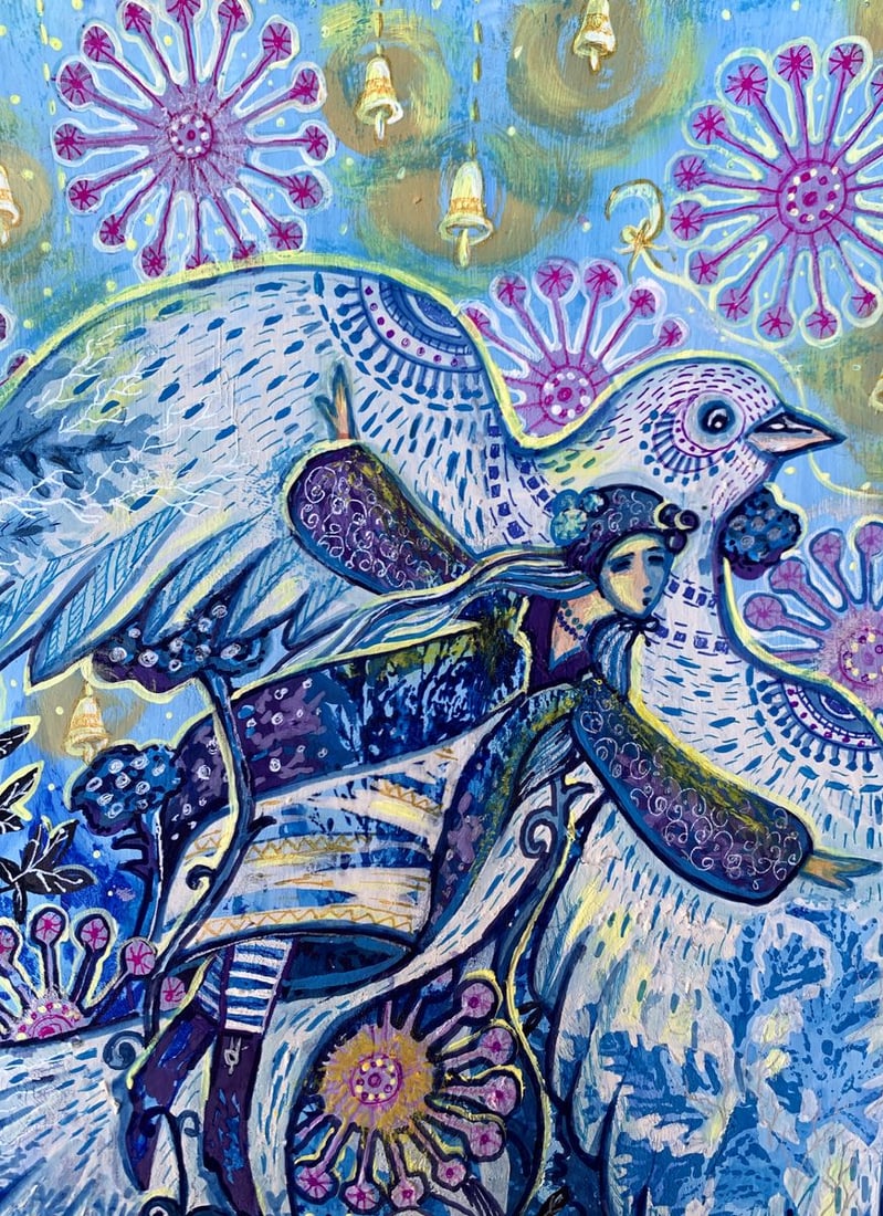 Acrylic painting If I had wings Olga Ponomaryva - 5