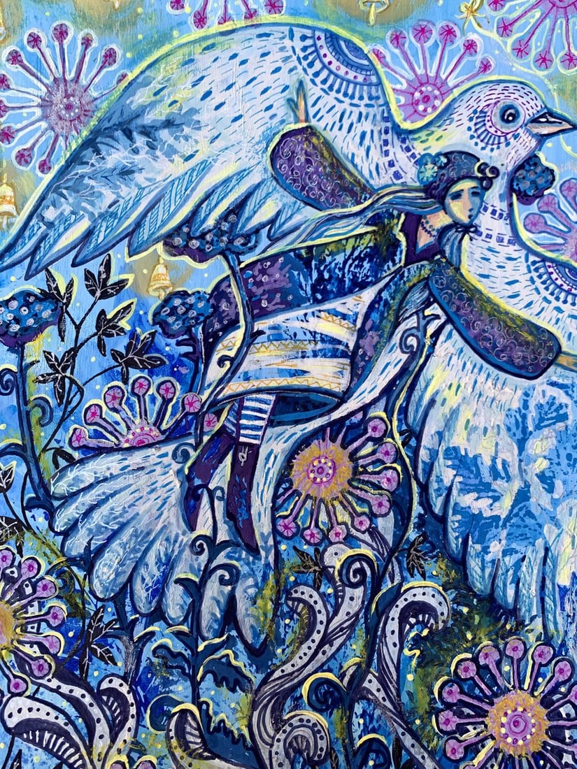 Acrylic painting If I had wings Olga Ponomaryva - 6