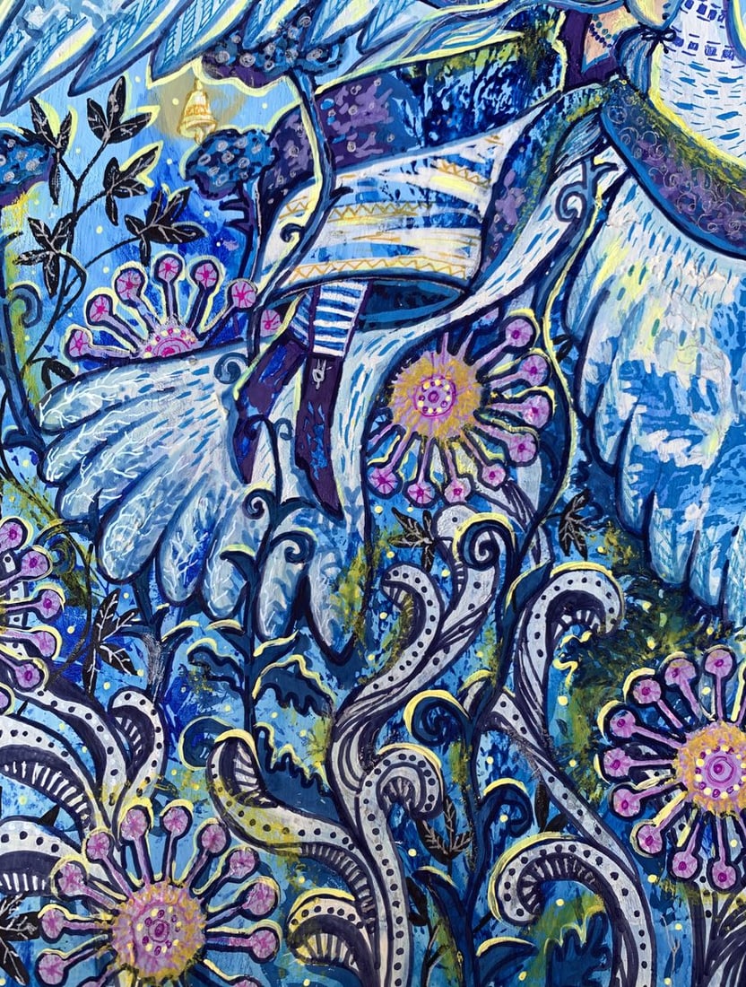 Acrylic painting If I had wings Olga Ponomaryva - 8