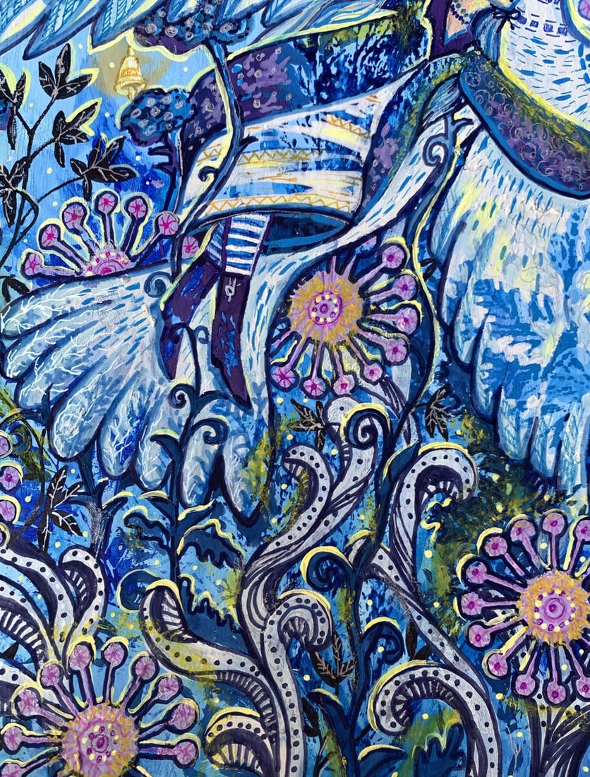 Acrylic painting If I had wings Olga Ponomaryva - 9