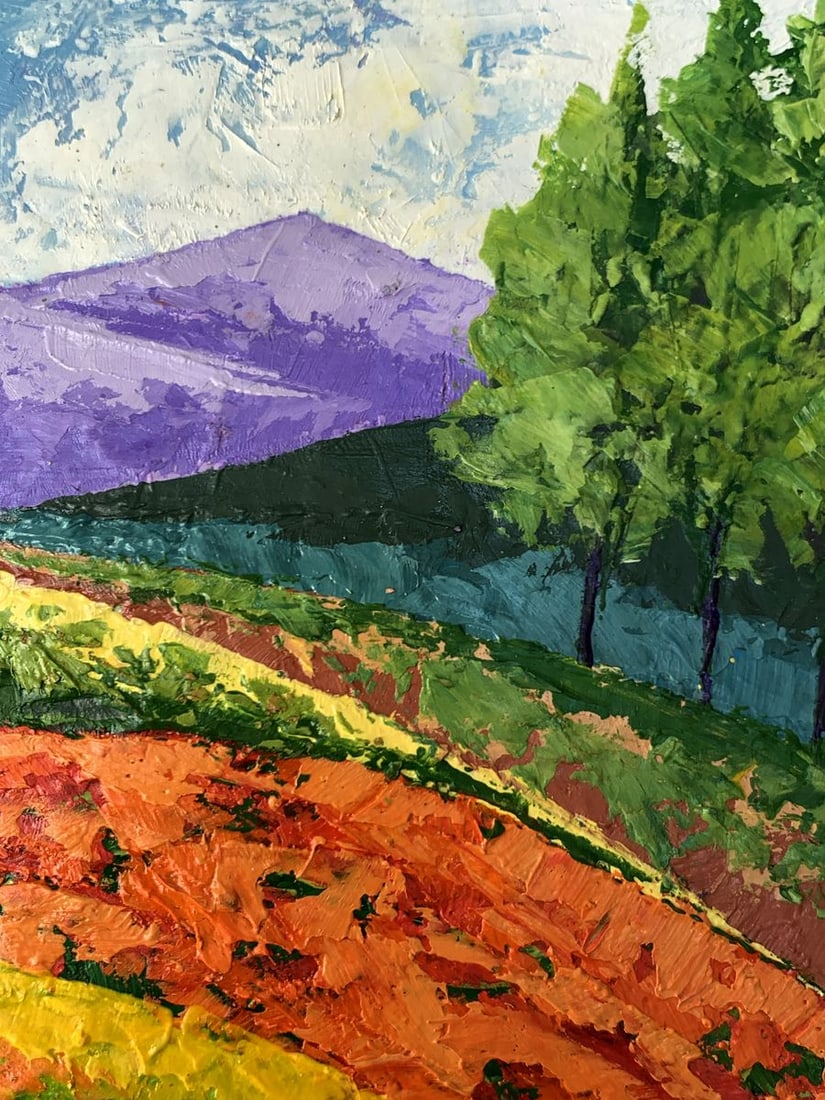 Oil painting Far away in the mountains V. Zadorozhnya - 6