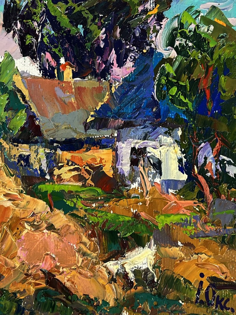 Oil painting The Goat in the Courtyard Oksana Ivanyuk - 10