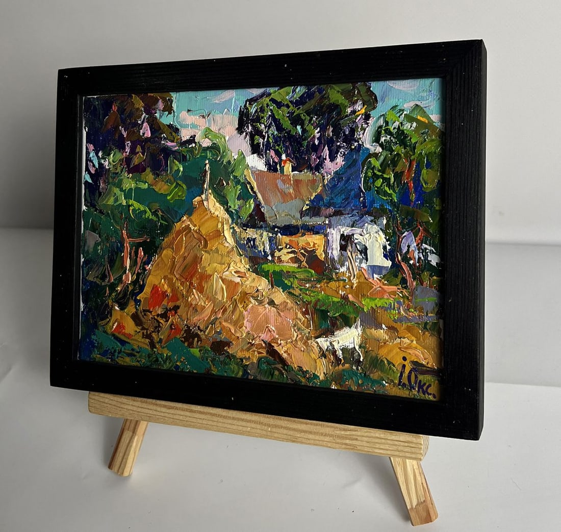 Oil painting The Goat in the Courtyard Oksana Ivanyuk - 2