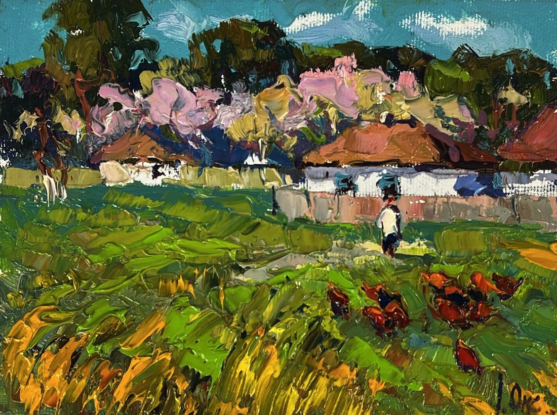 Oil painting The spring smell of the village Oksana Ivanyuk - 3