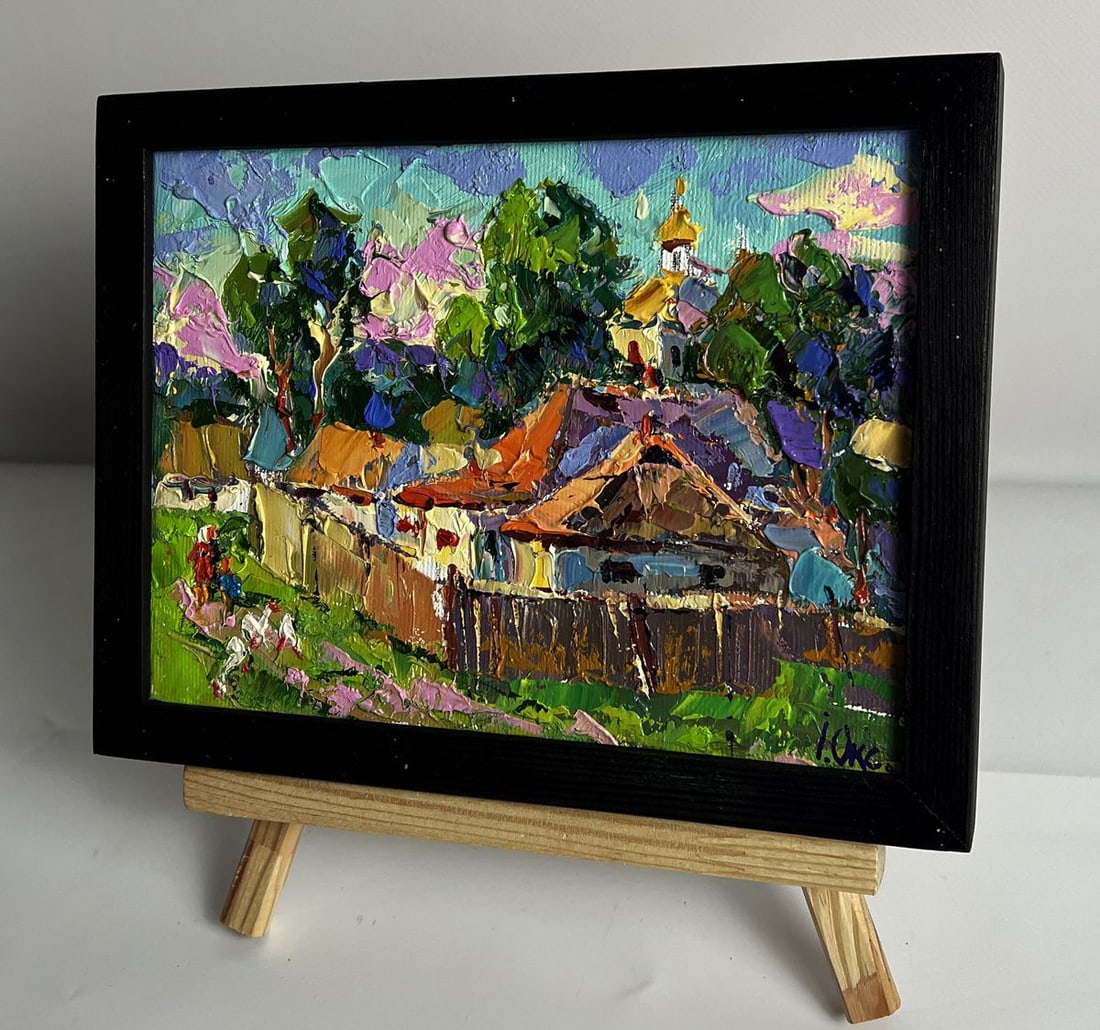 Oil painting A warm sunny day in the village Oksana Ivanyuk - 2