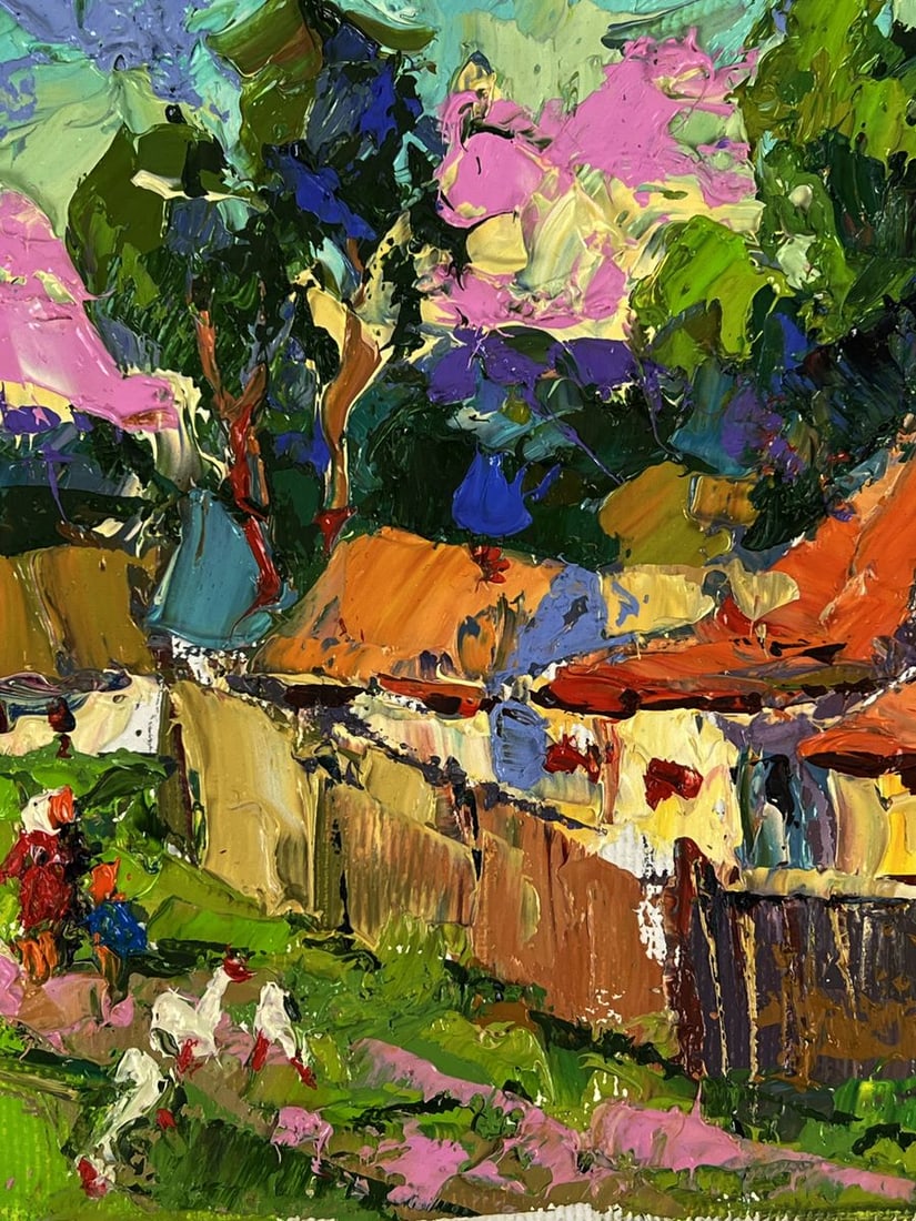 Oil painting A warm sunny day in the village Oksana Ivanyuk - 5