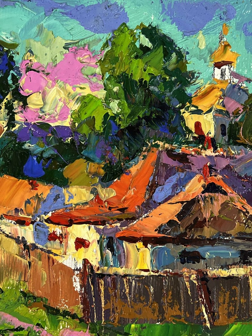 Oil painting A warm sunny day in the village Oksana Ivanyuk - 8