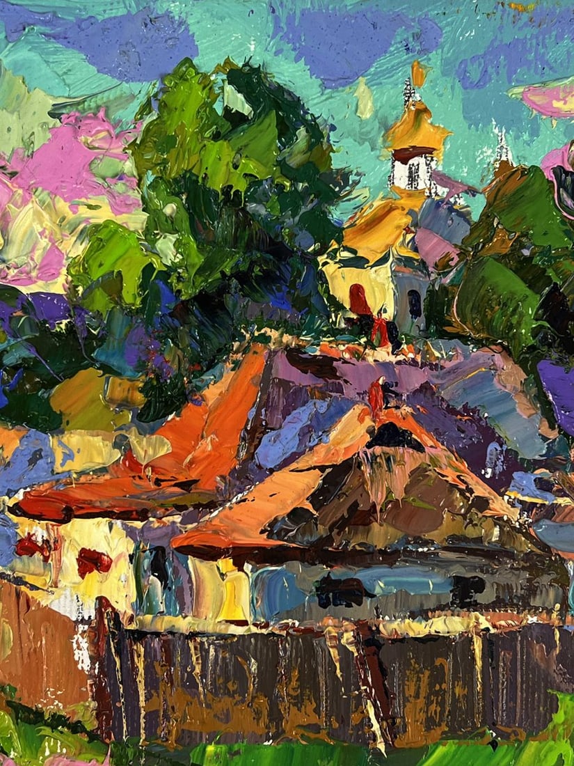 Oil painting A warm sunny day in the village Oksana Ivanyuk - 9