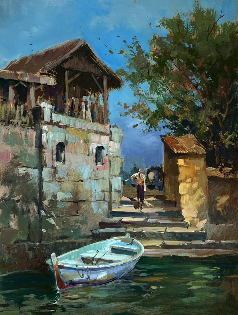Oil painting The Fisherman Goes to the Boat Yuriy Suprunchuk - 3