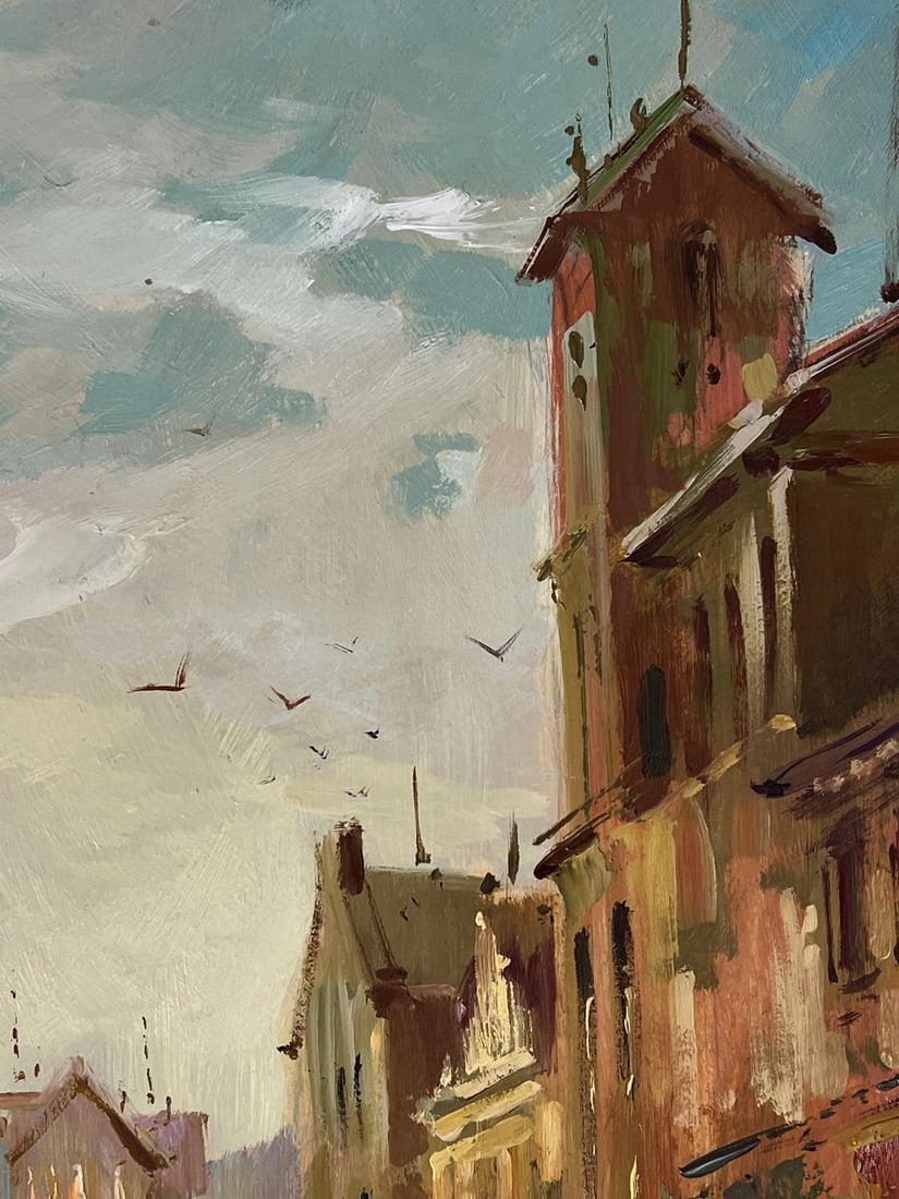 Oil painting The Venetian boat bay in the city Yuriy Suprunchuk - 5