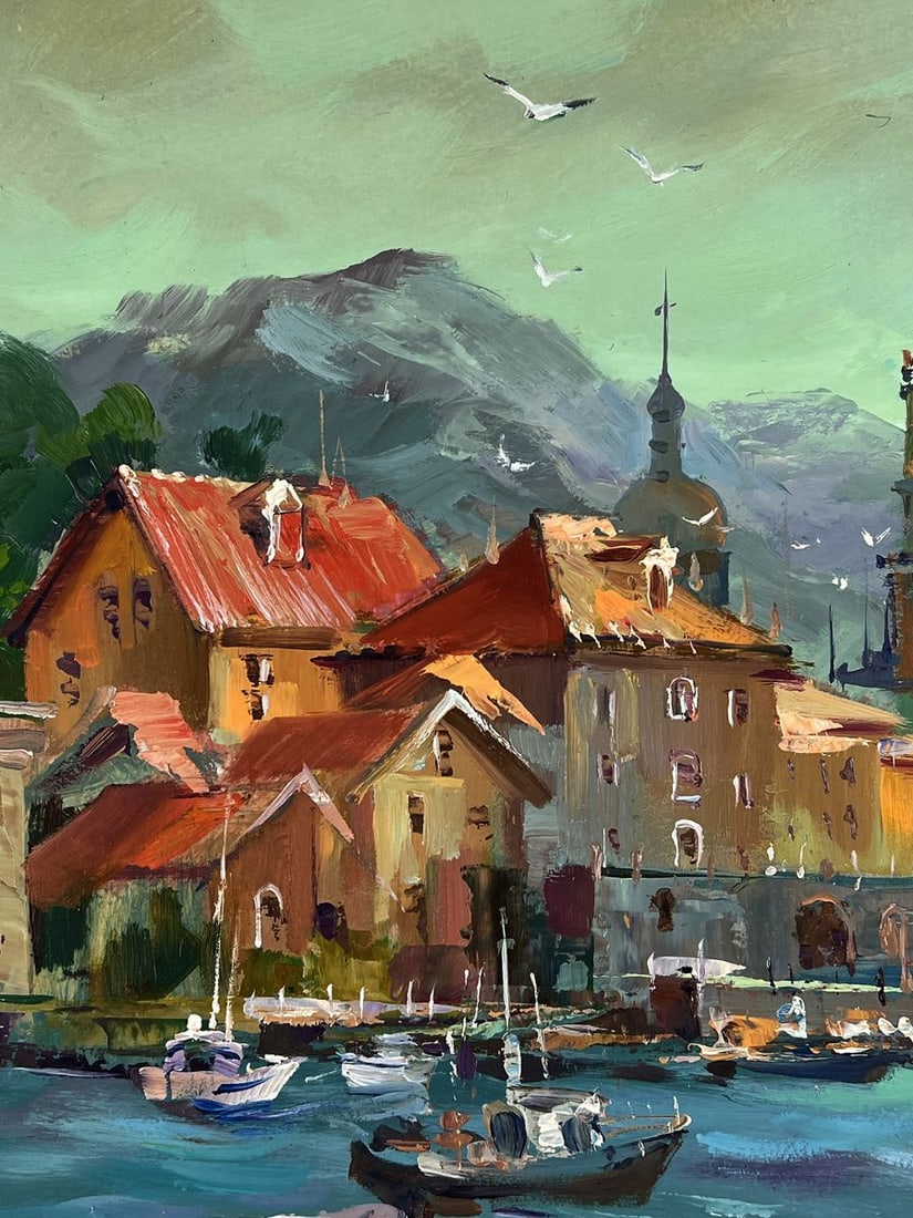 Oil painting Sunset behind the mountains Yuriy Suprunchuk - 4