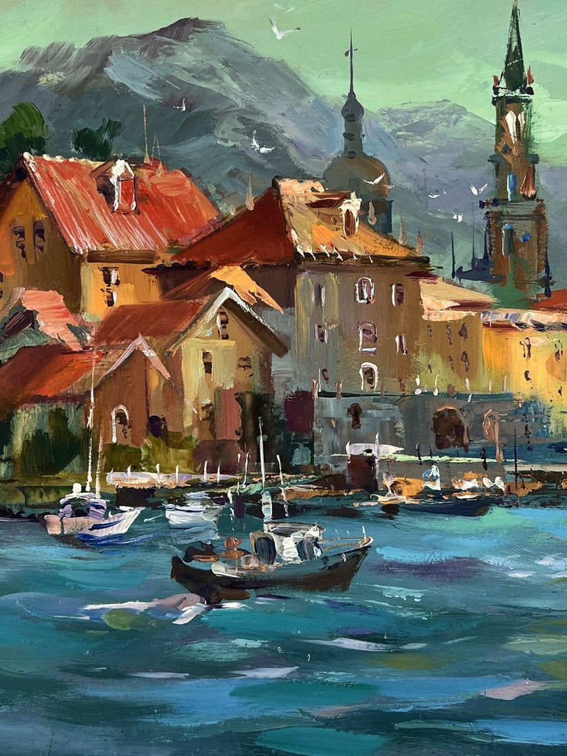 Oil painting Sunset behind the mountains Yuriy Suprunchuk - 5