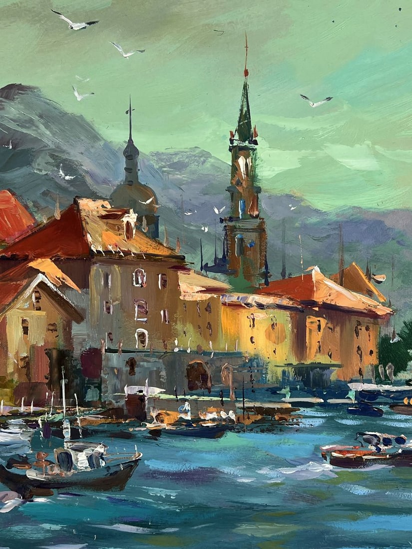 Oil painting Sunset behind the mountains Yuriy Suprunchuk - 7