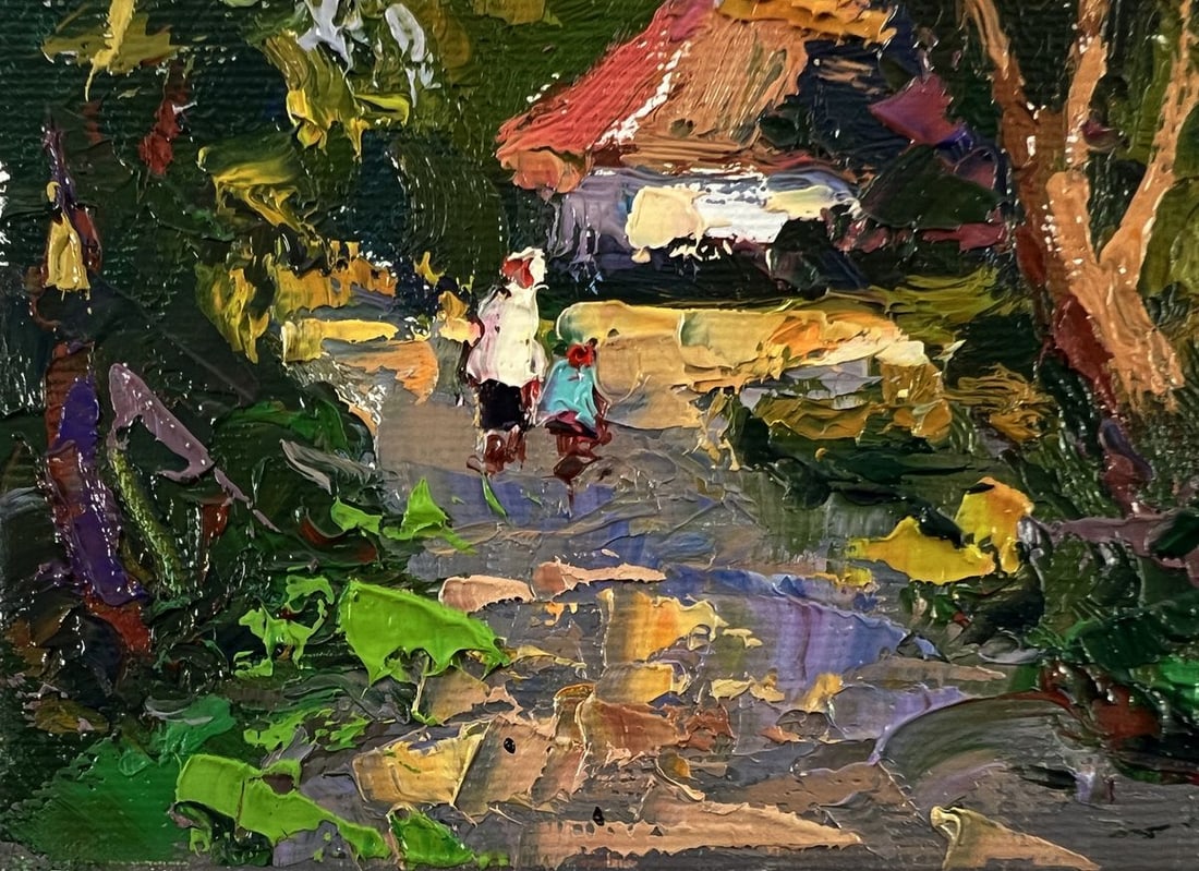 Oil painting Street in the village Oksana Ivanyuk - 4