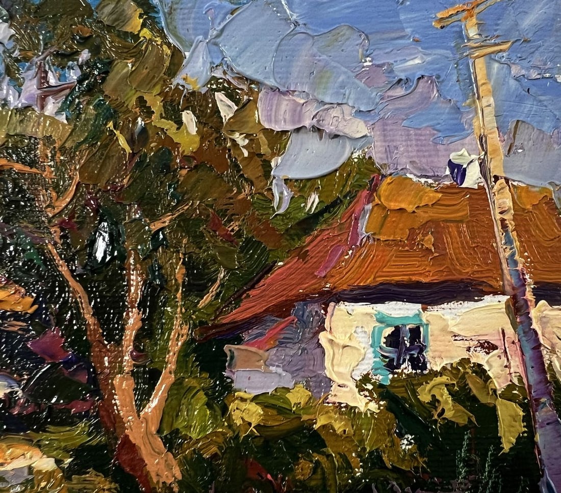 Oil painting Street in the village Oksana Ivanyuk - 7