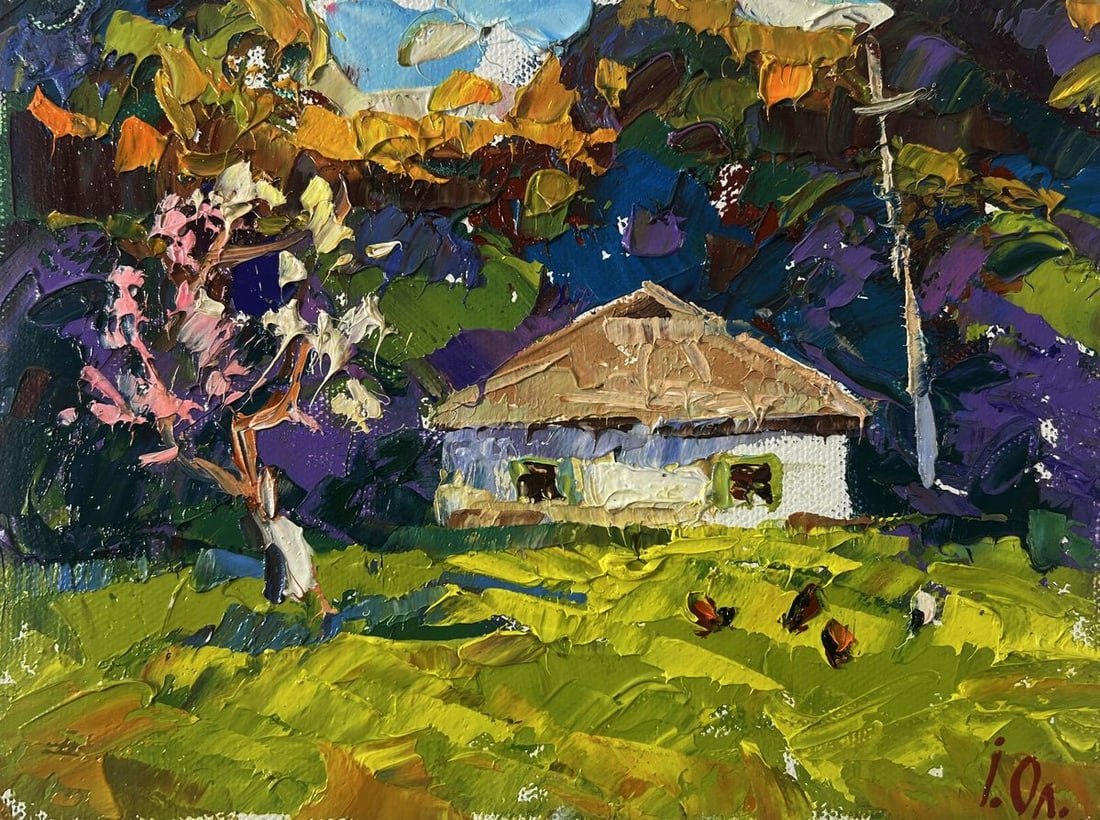 Oil painting The yard smells of fresh hay and silence Oleksiy Ivanyuk - 3